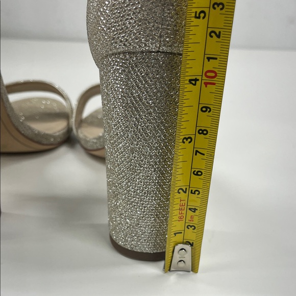 New Sam Edelman Yaro Block Heel Sandal in Metallic Sparkle Size 8.5 - Picture 5 of 9